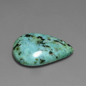 Turquesa verde natural de 13,34 ct, en forma de pera, opaco