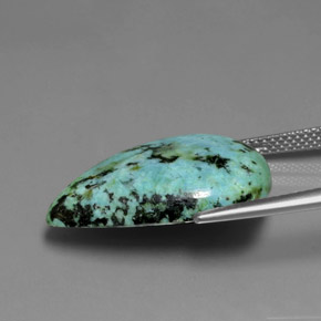 Turquesa verde natural de 13,34 ct, en forma de pera, opaco