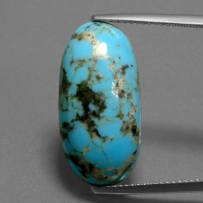 Turquesa azul natural de 8,97 ct, corte óvalo, opaco