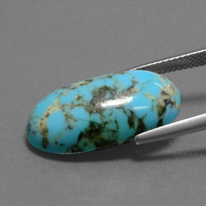 Turquesa azul natural de 8,97 ct, corte óvalo, opaco