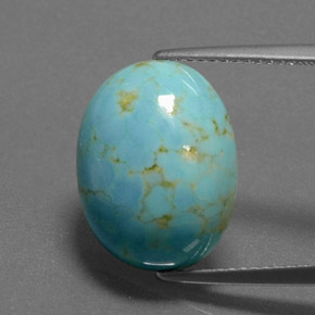 Turquesa Azul natural de 7.84 ct, Corte Óvalo, Opaco