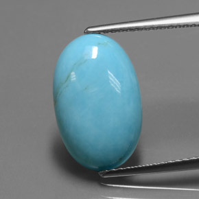 Turquesa azul natural de 3,70 ct, corte óvalo, opaco