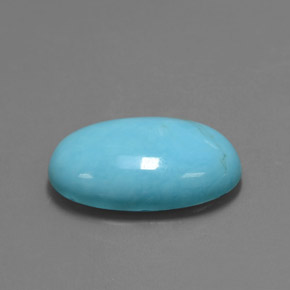 Turquesa azul natural de 3,70 ct, corte óvalo, opaco