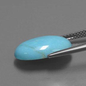 Turquesa azul natural de 3,70 ct, corte óvalo, opaco