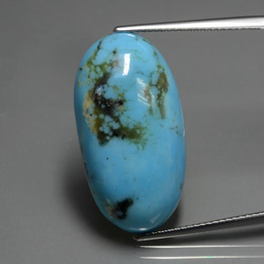 Turquesa azul natural de 14,23 ct, corte óvalo, opaco