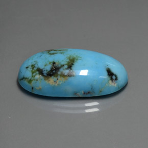 Turquesa azul natural de 14,23 ct, corte óvalo, opaco