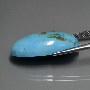 Turquesa azul natural de 14,23 ct, corte óvalo, opaco