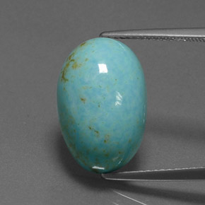 Turquesa azul natural de 6,68 ct, corte óvalo, opaco