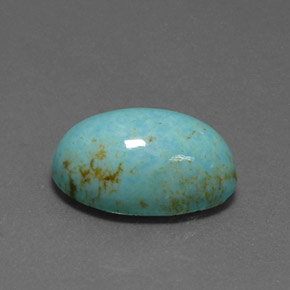 Turquesa azul natural de 6,68 ct, corte óvalo, opaco