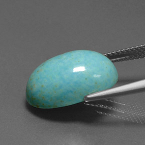 Turquesa azul natural de 6,68 ct, corte óvalo, opaco