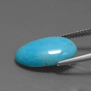 Turquesa azul natural de 3,96 ct, forma elegante, opaco