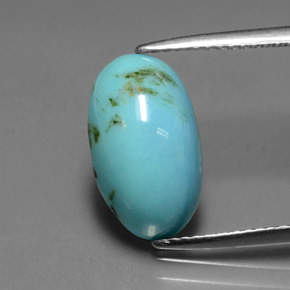 Turquesa azul natural de 2,94 ct, corte óvalo, opaco