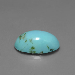 Turquesa azul natural de 2,94 ct, corte óvalo, opaco