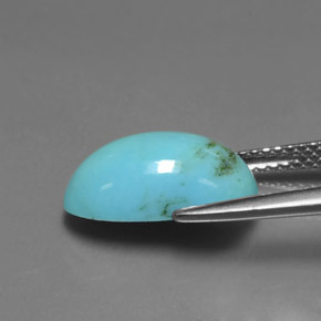 Turquesa azul natural de 2,94 ct, corte óvalo, opaco