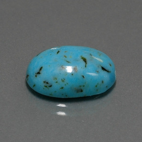 Turquesa azul natural de 6,96 ct, corte óvalo, opaco