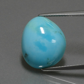 Turquesa azul natural de 6,21 ct, forma elegante, opaco