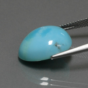 Turquesa azul natural de 6,21 ct, forma elegante, opaco