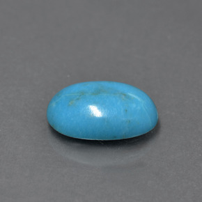 Turquesa azul natural de 1,74 ct, corte óvalo, opaco
