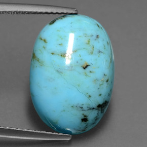 Turquesa azul natural de 7,13 ct, corte óvalo, opaco