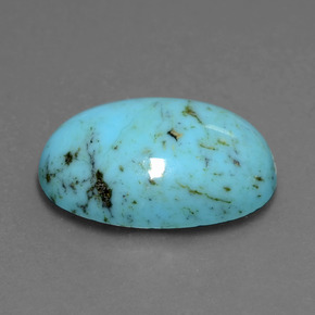 Turquesa azul natural de 7,13 ct, corte óvalo, opaco
