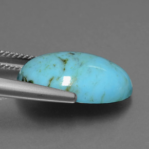 Turquesa azul natural de 7,13 ct, corte óvalo, opaco