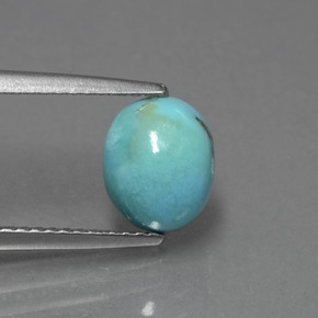 Turquesa verde natural de 1,27 ct, corte óvalo, opaco