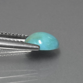 Turquesa verde natural de 1,27 ct, corte óvalo, opaco