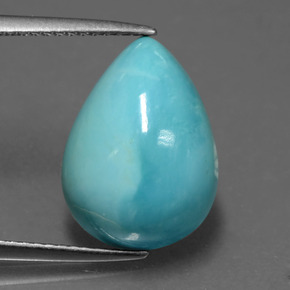 Turquesa azul natural de 5,14 ct, en forma de pera, opaco