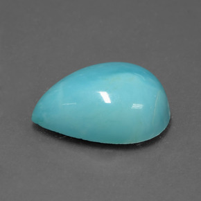 Turquesa azul natural de 5,14 ct, en forma de pera, opaco