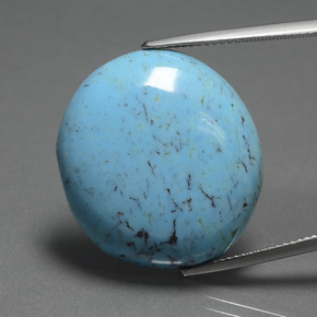 Turquesa azul natural de 20,47 ct, corte óvalo, opaco