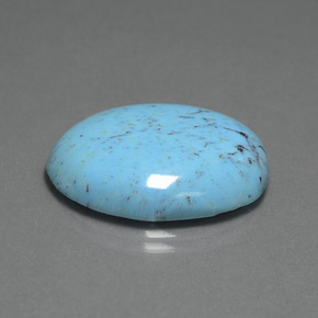 Turquesa azul natural de 20,47 ct, corte óvalo, opaco