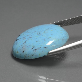 Turquesa azul natural de 20,47 ct, corte óvalo, opaco