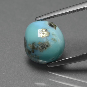 Turquesa azul natural de 1,83 ct, forma elegante, opaco