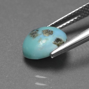Turquesa azul natural de 1,83 ct, forma elegante, opaco