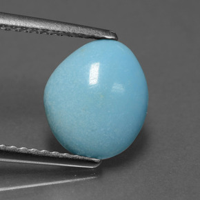 Turquesa azul natural de 0,91 ct, forma elegante, opaco