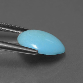 Turquesa azul natural de 0,91 ct, forma elegante, opaco