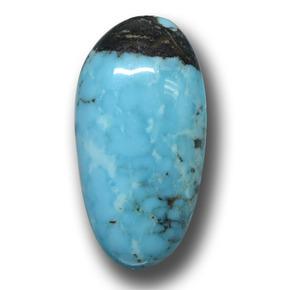 Turquesa azul natural de 10,37 ct, forma elegante, opaco