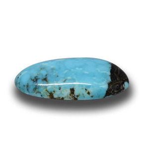Turquesa azul natural de 10,37 ct, forma elegante, opaco
