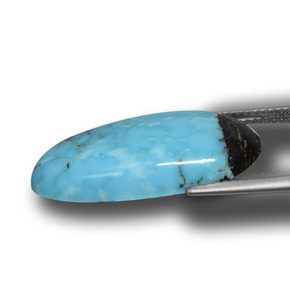 Turquesa azul natural de 10,37 ct, forma elegante, opaco
