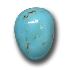 Turquesa azul natural de 7,21 ct, forma elegante, opaco