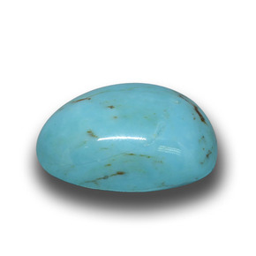 Turquesa azul natural de 7,21 ct, forma elegante, opaco