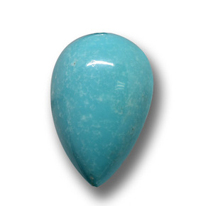 Turquesa azul natural de 4,42 ct, en forma de pera, opaco