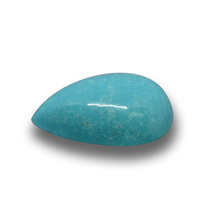 Turquesa azul natural de 4,42 ct, en forma de pera, opaco