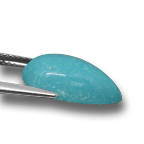 Turquesa azul natural de 4,42 ct, en forma de pera, opaco