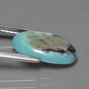 Turquesa azul natural de 2,72 ct, corte óvalo, opaco