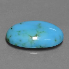 Turquesa azul natural de 4,42 ct, corte óvalo, opaco