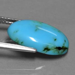 Turquesa azul natural de 4,42 ct, corte óvalo, opaco