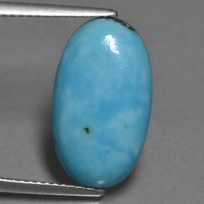 Turquesa azul natural de 5,20 ct, corte óvalo, opaco