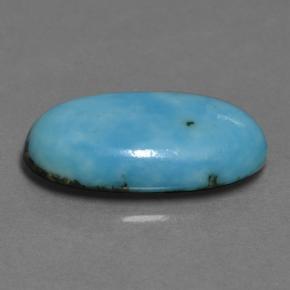 Turquesa azul natural de 5,20 ct, corte óvalo, opaco