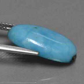 Turquesa azul natural de 5,20 ct, corte óvalo, opaco